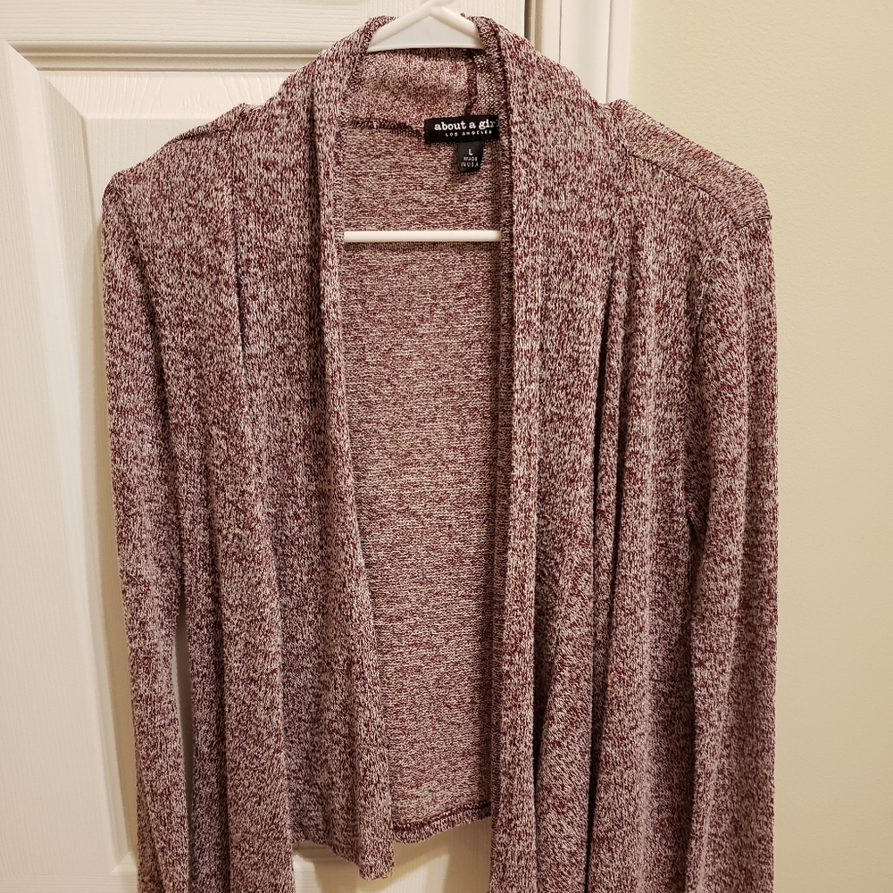 Red cardigan